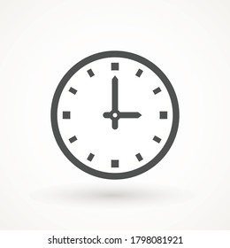 Clock icon in trendy flat style isolated on background. Clock icon page symbol for your web site design Time symbol.