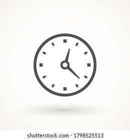 Icono de reloj en estilo plano moderno aislado en el fondo. Símbolo de página de icono de reloj para el diseño del sitio web Símbolo de tiempo.