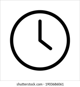 Icono de reloj en estilo plano de moda sobre fondo blanco. Símbolo de página de icono de reloj para el diseño de su sitio web Icono de reloj, aplicación, IU. Icono de reloj Ilustración del vector, EPS10
