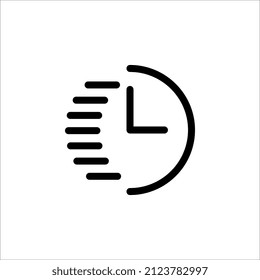 Icono de reloj en estilo plano moderno aislado en el fondo. Símbolo de página de icono de reloj para el diseño de su sitio web en fondo blanco