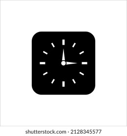 Icono de reloj en estilo plano moderno aislado en el fondo. Símbolo de página de icono de reloj para el diseño de su sitio web en fondo blanco