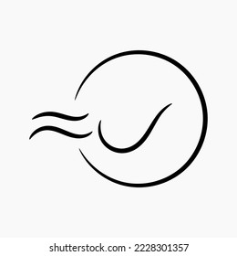 Clock icon in trendy flat style isolated on background.