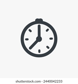 Clock icon in trendy flat style. Clock icon page symbol for your web site design Clock icon logo, app, UI. Stock vector illustration isolated on white background.