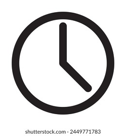 Clock icon in trendy flat style isolated on background. Clock icon page symbol for your web site design Clock icon logo, app, UI. Clock icon Vector illustration,