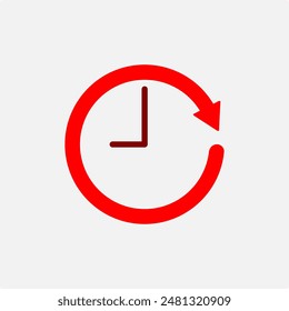 Clock icon in trendy flat style isolated on background.  Time vector illustration.