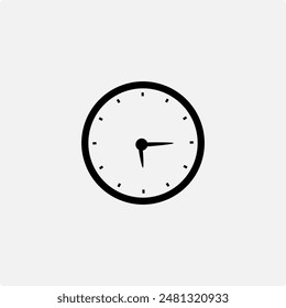 Icono de reloj en estilo plano de moda aislado en el fondo.  Ilustración vectorial horaria.