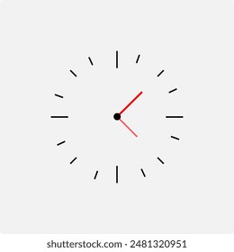 Icono de reloj en estilo plano de moda aislado en el fondo.  Ilustración vectorial horaria.