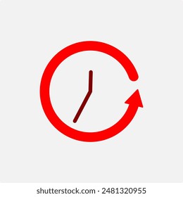 Icono de reloj en estilo plano de moda aislado en el fondo.  Ilustración vectorial horaria.