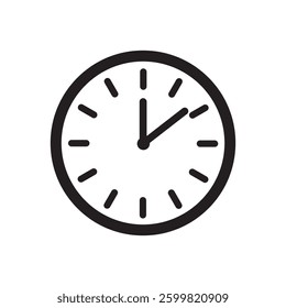 Clock icon in trendy flat style isolated on background. Clock icon Vector illustration