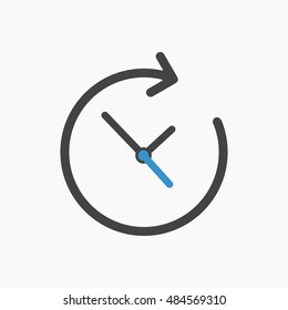 Clock Icon in trendy flat style isolated on grey background. 