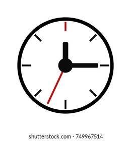 Clock icon in trendy flat style isolated on background. 