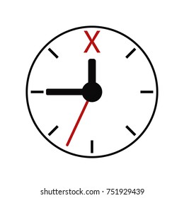 Clock icon in trendy flat style isolated on background.