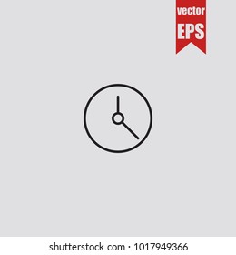 Clock icon in trendy isolated on grey background.Vector illustration.