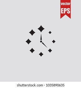Clock icon in trendy isolated on grey background.Vector illustration.