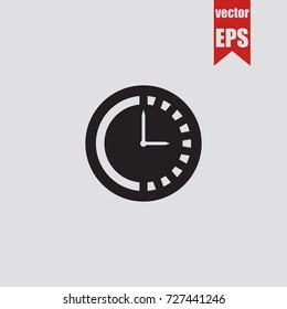 Clock icon in trendy isolated on grey background.Vector illustration.