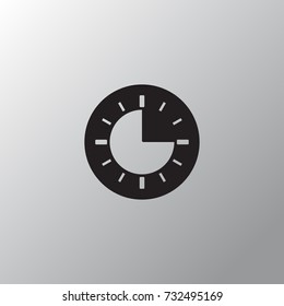Clock icon in trendy isolated on grey background.Vector illustration.