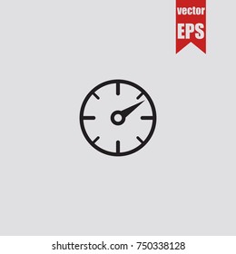 Clock icon in trendy isolated on grey background.Vector illustration.
