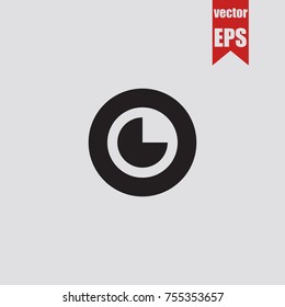 Clock icon in trendy isolated on grey background.Vector illustration.