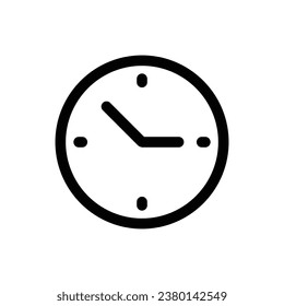Clock icon in trendy outline style isolated on white background. Clock silhouette symbol for your website design, logo, app, UI. Vector illustration, EPS10.