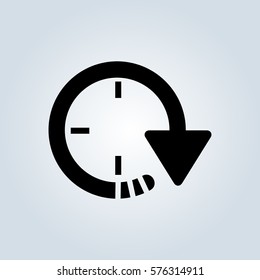 Uhrensymbol in trendiger Ausführung. Zeitsymbol für Ihr Webdesign, Logo, App, UI.