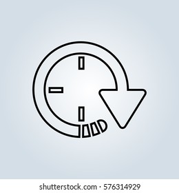 Clock Icon in trendy. Time symbol for your web site design, logo, app, UI.