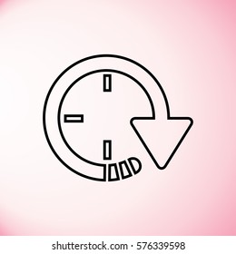 Clock Icon in trendy. Time symbol for your web site design, logo, app, UI.