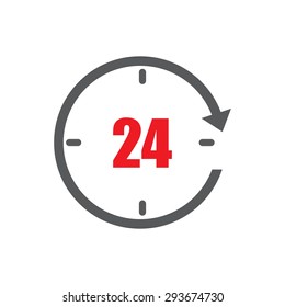clock icon ,twenty four hour