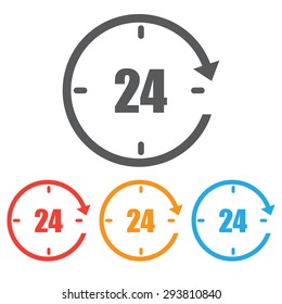 clock icon, twenty four hour