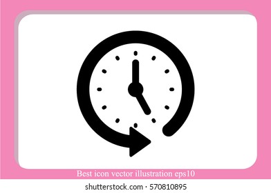 Clock Icon Vector.