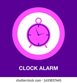 clock icon, vector alarm sign - clock alarm illustration isolated
