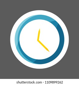 Clock icon vector  colored sticker illustration. Office clock illustration with shadow design. Layers grouped for easy editing illustration.  For your design. 