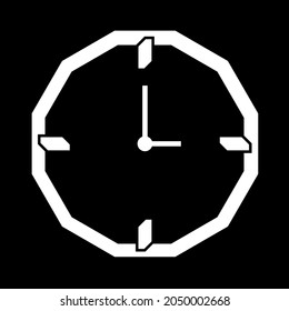 Clock icon vector design with editable stroke.