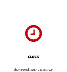clock icon. clock vector design. sign design. red color