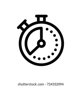 Clock Icon Vector Fat Design Editable Stroke. 512x512 Pixel Perfect.