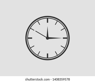 Clock icon vector. Flat design element watch isolated on white background.