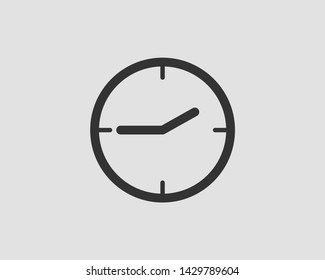 Clock icon vector. Flat design element watch isolated on white background.