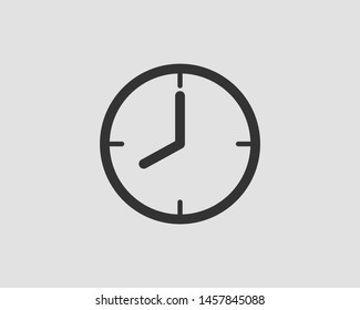 Clock icon vector. Flat design element watch isolated on white background.