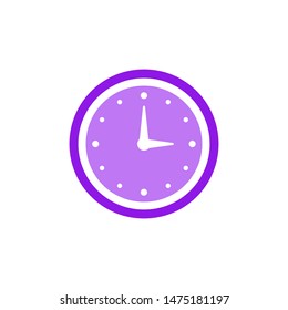 Clock icon vector. Flat design element watch isolated on white background.