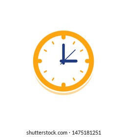 Clock icon vector. Flat design element watch isolated on white background.