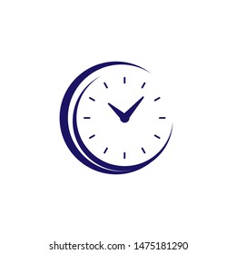 Clock icon vector. Flat design element watch isolated on white background.