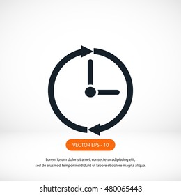 clock icon vector, flat design best vector icon