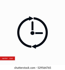 clock icon vector, flat design best vector icon
