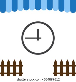 Clock Icon Vector flat design style