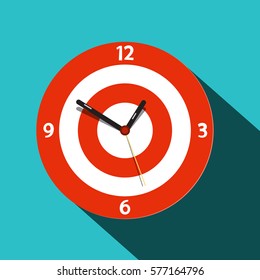 Clock Icon. Vector Flat Design Time Symbol.