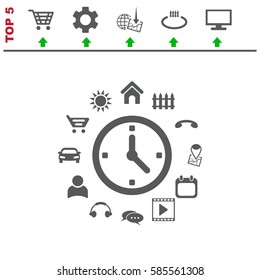 Clock Icon, vector flat design style