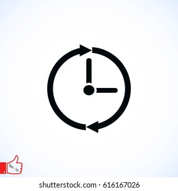 clock icon vector, flat design best vector icon