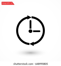 clock icon vector, flat design best vector icon
