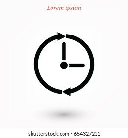 clock icon vector, flat design best vector icon