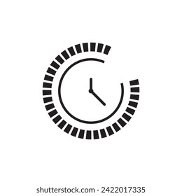 clock icon vector flat illustration design template