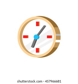 Clock icon vector. Flat style vector illustration